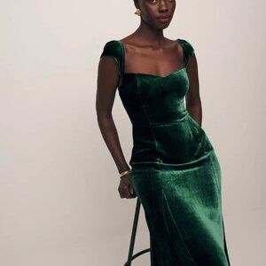 Reformation - NWT Bryson Dress (Color: Forest Velvet, Size 6) MSRP $248